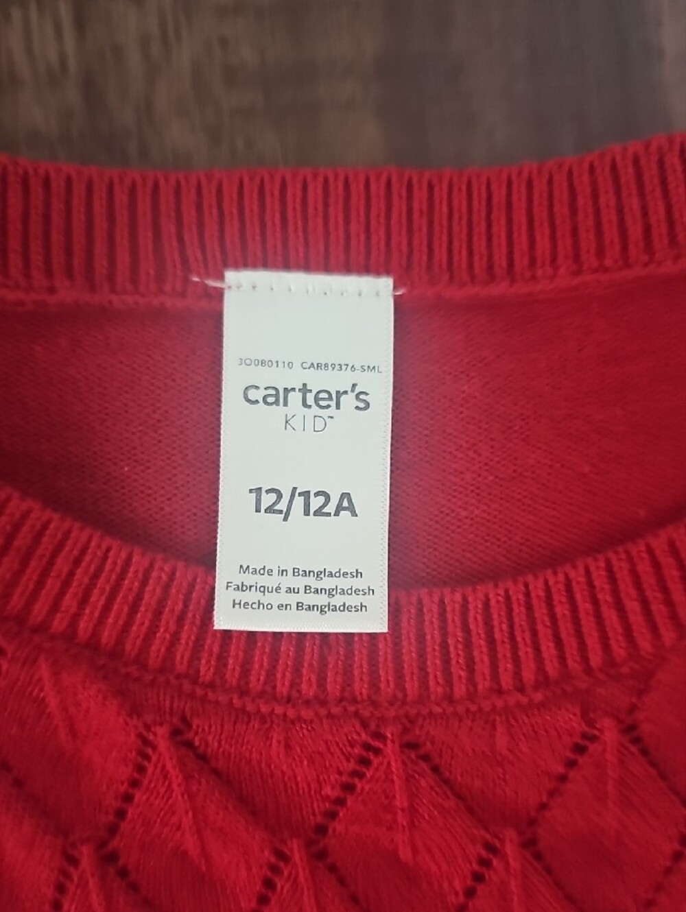 Carter's Red Knit Ruffle-Shoulder Dress - Picture 3 of 4